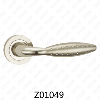 Poignée de porte en aluminium en alliage de zinc et rosette avec rosette ronde (Z01049)