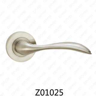 Poignée de porte en aluminium en alliage de zinc et rosace avec rosace ronde (Z01025)