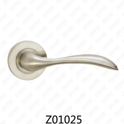 Poignée de porte en aluminium en alliage de zinc et rosace avec rosace ronde (Z01025)