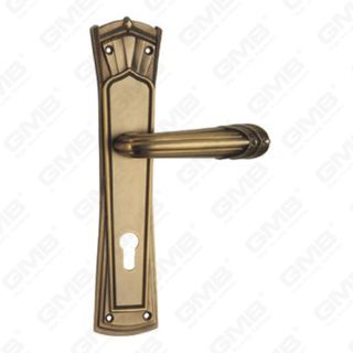 Poignée de porte Tirer la poignée de la quincaillerie de porte en bois Handle de verrouillage Handle de porte sur plaque pour mousse de serrure à mortaise par alliage de zinc ou poignée de plaque de porte en acier (ZL928-Z96-DYB)