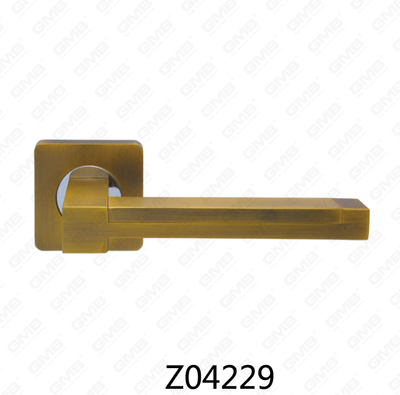Poignée de porte en aluminium en alliage de zinc et rosace avec rosace ronde (Z04229)