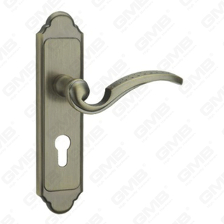 Poignée de porte Tirer la manche de porte en bois Handle de verrouillage de verrouillage Poignée de porte de porte sur plaque pour mousse de serrure à mortaise par alliage de zinc ou poignée de plaque de porte en acier (CM588-C33-Dab)