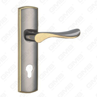 Poignée de porte Tirer la manche de porte en bois Handle de verrouillage de verrouillage Poignée de porte sur plaque pour mousse de serrure à mortaise par alliage de zinc ou poignée de plaque de porte en acier (CM586-C109-KJ)