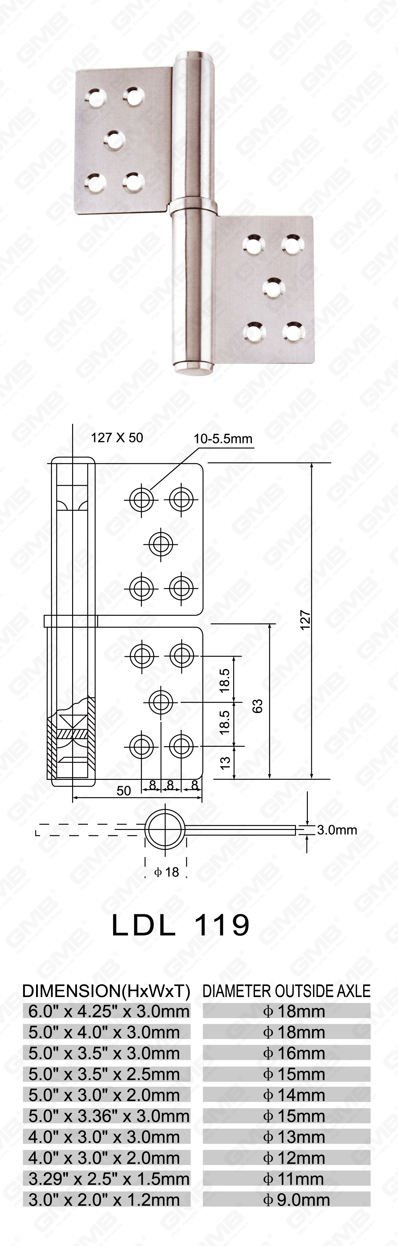 S&eacute;rie de charni&egrave;re en acier inoxydable_LDL-119-49