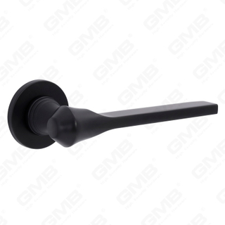 Nouvelle poignée de porte en aluminium de décoration de maison moderne sur rosace ronde