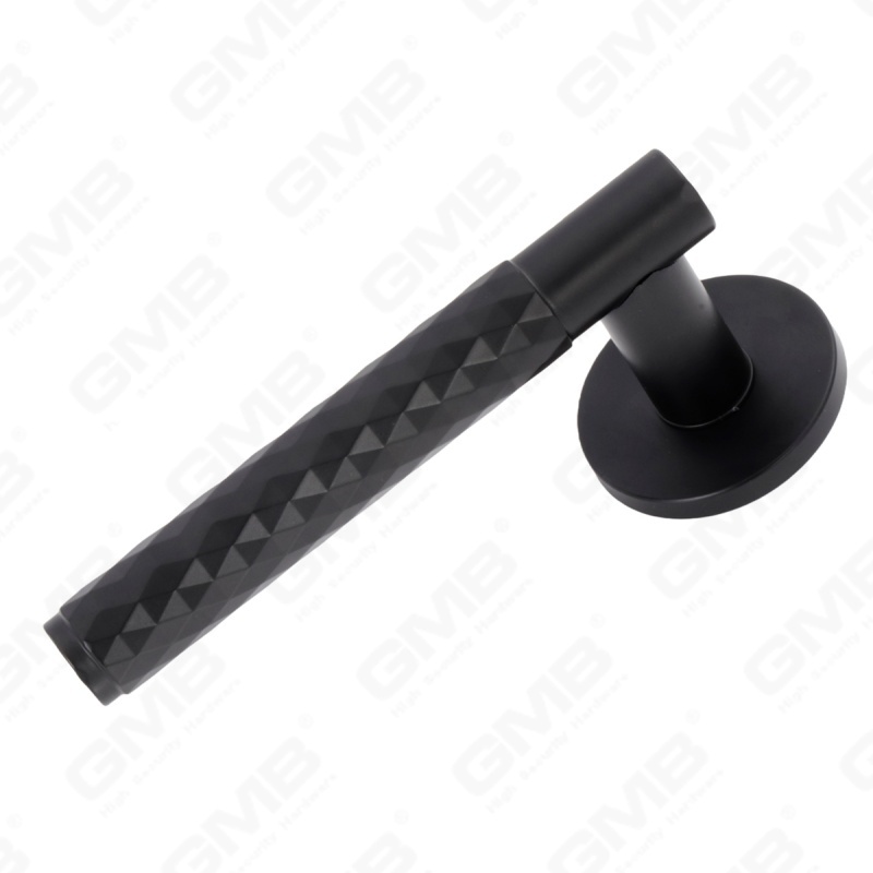 Nouvelle poignée de porte en aluminium de décoration de maison moderne sur rosace ronde