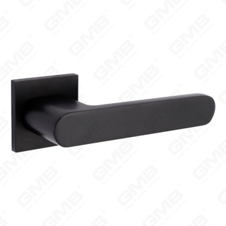 Nouvelle poignée de porte en aluminium de décoration de maison moderne sur rosace ronde