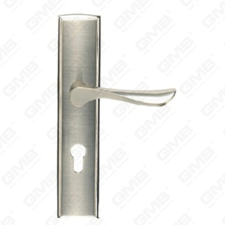 Poignée de porte Tirer la poignée de la quincaillerie de porte en bois Handle de verrouillage Poignée de porte sur plaque pour mousse de serrure à mortaise par alliage de zinc ou poignée de plaque de porte en acier (L208-09-K)