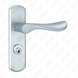Poignée de porte en aluminium oxygénée sur plaque Poignée de porte en plaque (G377-G80)