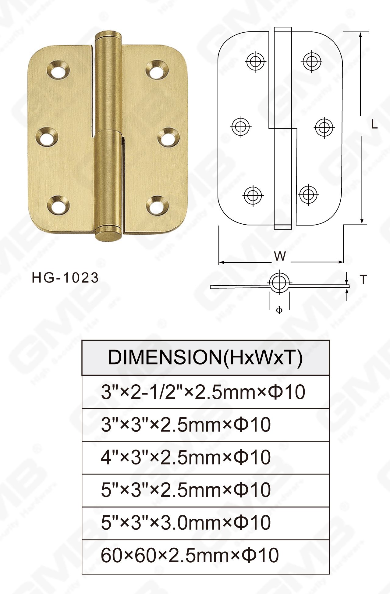 Charni&egrave;re en laiton Series_HG-1023-51
