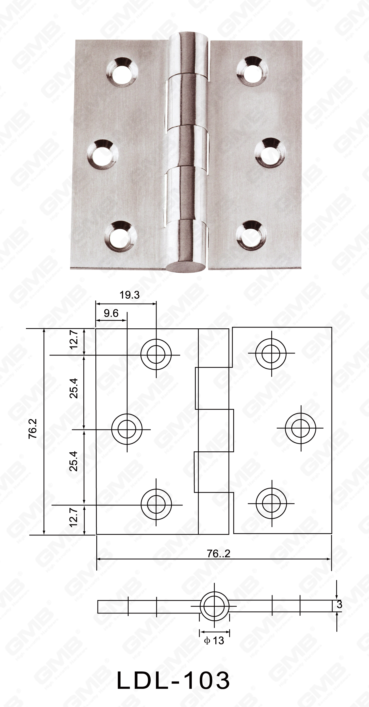 Charni&egrave;re en acier inoxydable Series_LDL-103-08
