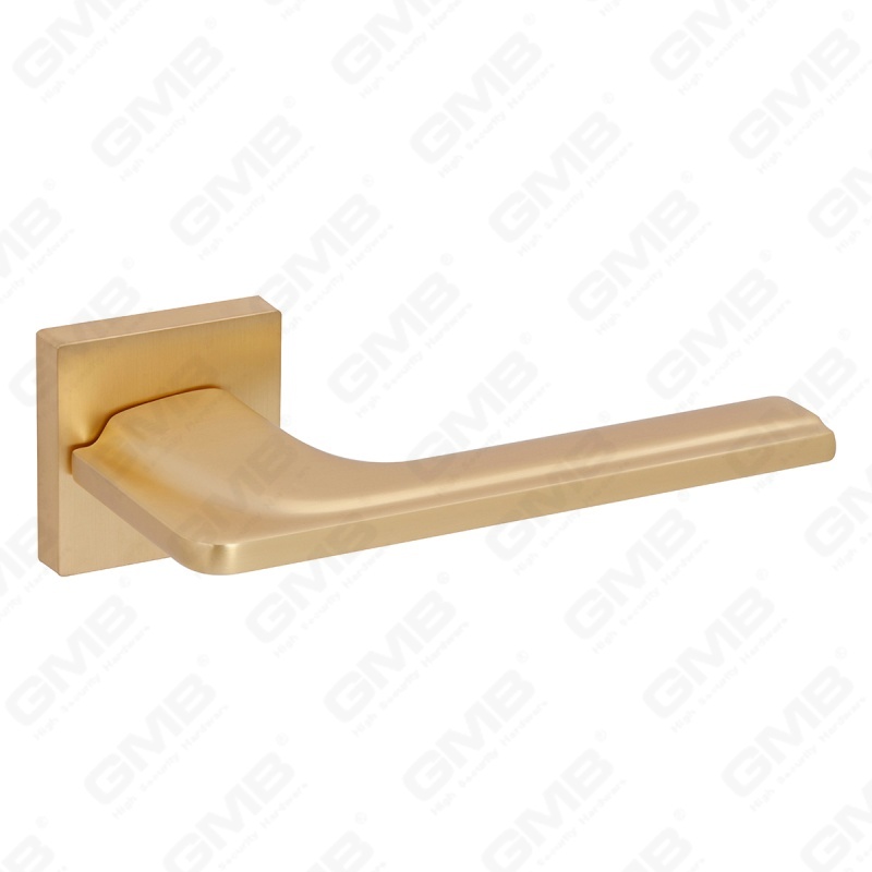 Poignée de serrure de porte fendue en alliage de zinc solide et moderne sur rosace carrée (Z072501)