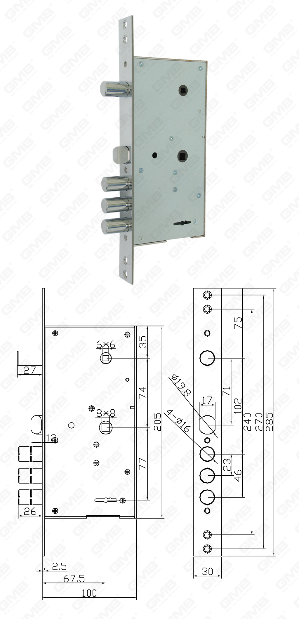 01 Serrure &agrave; mortaiser haute s&eacute;curit&eacute;_262RL-40