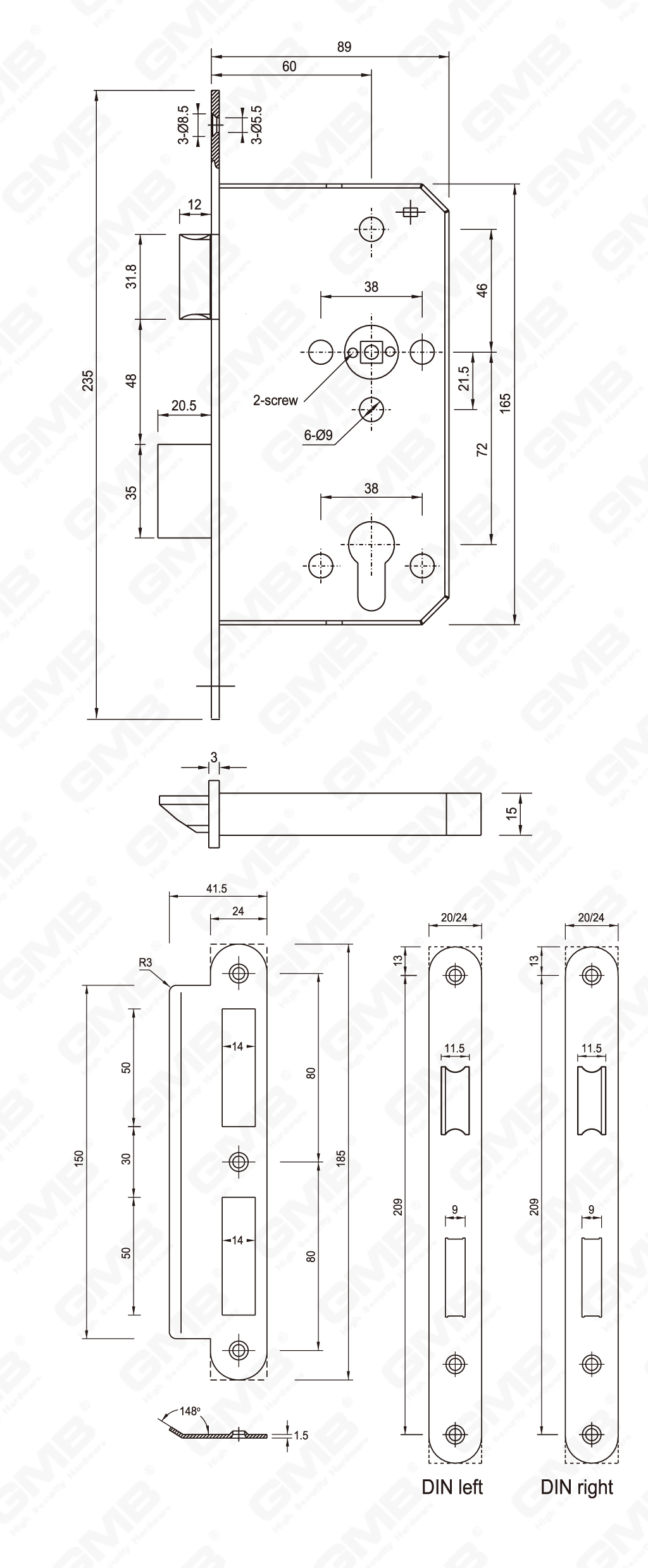 04 Serrure en acier inoxydable_6072A-L-42