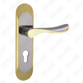 Poignée de porte Tirer la manche de porte en bois Handle de verrouillage Poignée de porte de porte sur plaque pour mousse de serrure à mortaise par alliage de zinc ou poignée de plaque de porte en acier (CM592-C109-KJ)