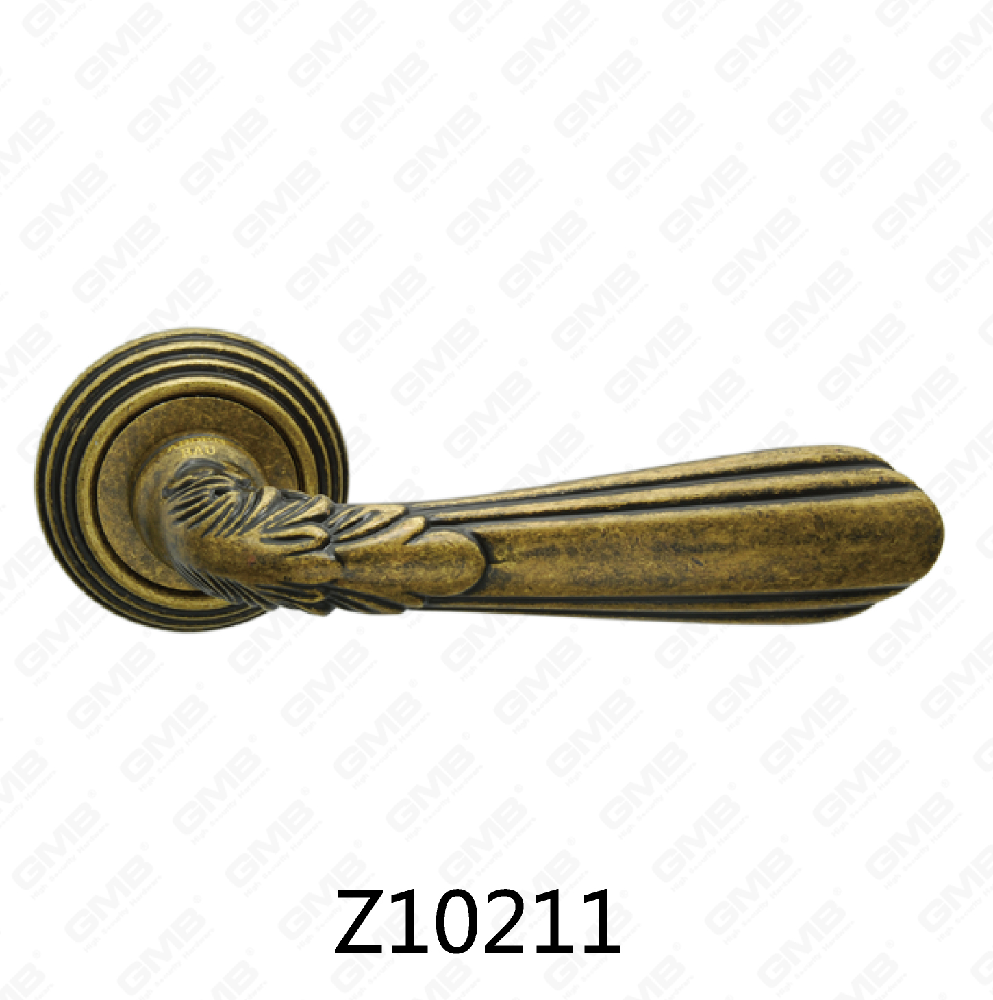 Poignée de porte en aluminium en alliage de zinc et rosace avec rosace ronde (Z10211)