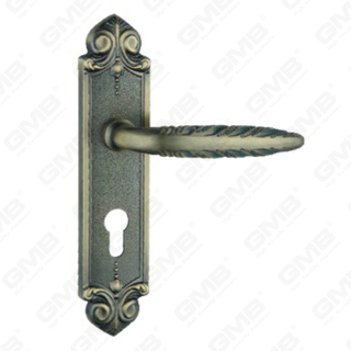 Poignée de porte Tirer la manche de porte en bois Handle de verrouillage Poignée de porte de porte sur plaque pour la mousse de serrure à mortaise par alliage de zinc ou poignée de plaque de porte en acier (ZM42780-Dab)