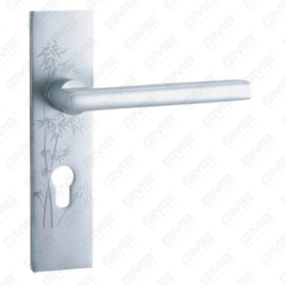 Poignée de porte en aluminium oxygénée sur plaque Poignée de porte en plaque (G401-G25-F)