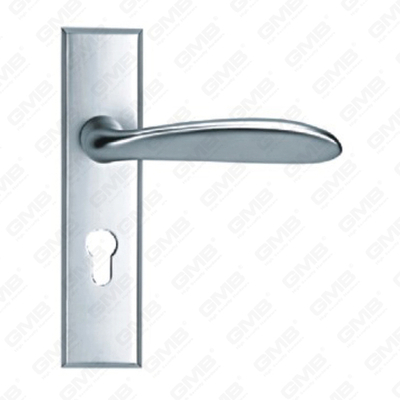 Poignée de porte en aluminium oxygénée sur plaque Poignée de porte en plaque (G405-G56)