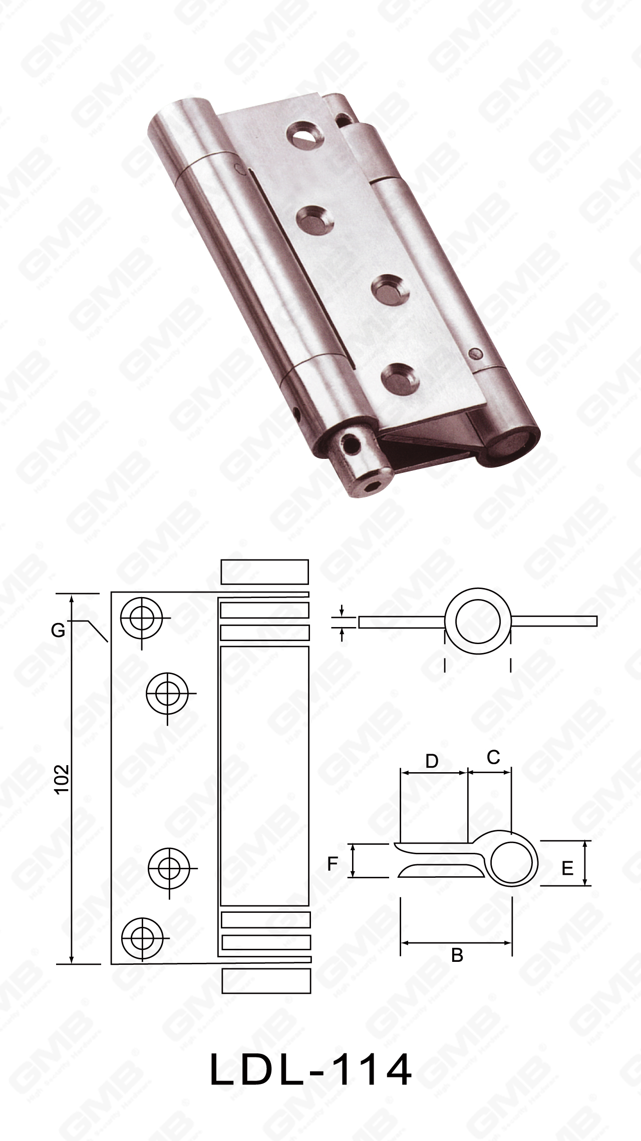 Charni&egrave;re en acier inoxydable Series_LDL-114-39