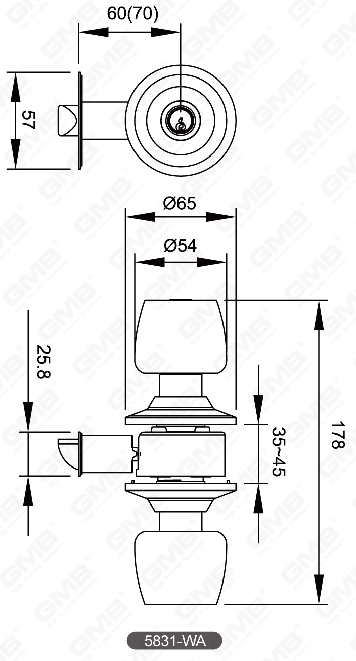 05 Serrure &agrave; bouton cylindrique s&eacute;rie-10