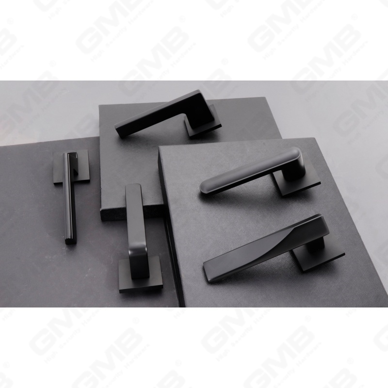 Nouvelle poignée de porte en aluminium de décoration de maison moderne sur rosace ronde