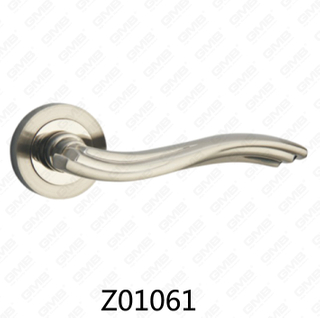 Poignée de porte en aluminium en alliage de zinc et rosette avec rosette ronde (Z01061)