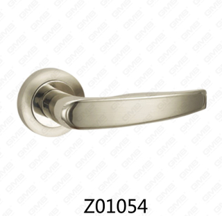 Poignée de porte en aluminium en alliage de zinc et rosace avec rosace ronde (Z01054)
