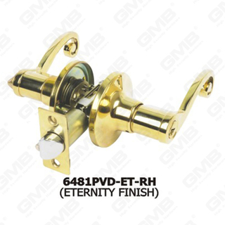 ANSI A156.2 Grade 3 Lock de levier tubulaire standard High Precision 5 broches Cylindre de zinc Cylindre Éternité Berrouille du levier tubulaire (6481PVD-ET-RH)