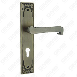 Poignée de porte Tirer la manche de porte en bois Handle de verrouillage Poignée de porte de porte sur plaque pour la mousse de serrure à mortaise par alliage de zinc ou poignée de plaque de porte en acier (E715-Z36-Dab)