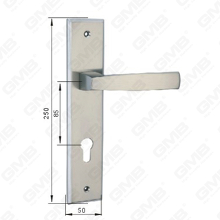 Poignée de porte Tirer la poignée de la quincaillerie de porte en bois Handle de verrouillage Poignée de porte sur plaque pour mousse de serrure à mortaise par alliage de zinc ou poignée de plaque de porte en acier (L212-Z65-KC)