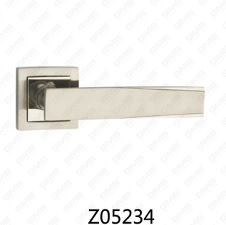 Poignée de porte en aluminium en alliage de zinc et rosace avec rosace ronde (Z05234)