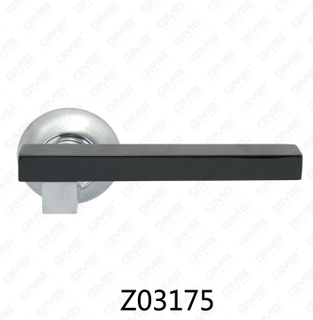 Poignée de porte en aluminium en alliage de zinc et rosace avec rosace ronde (Z02175)