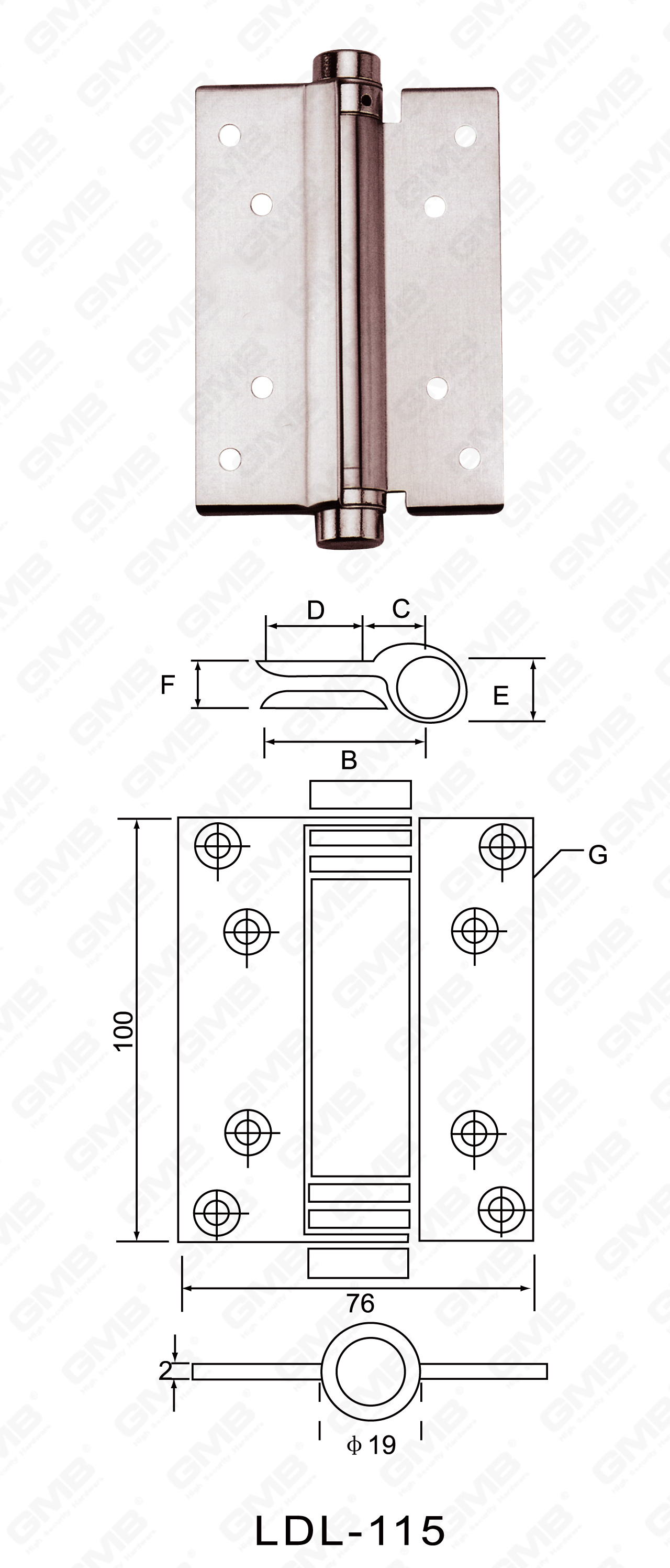 Charni&egrave;re en acier inoxydable Series_LDL-115-41