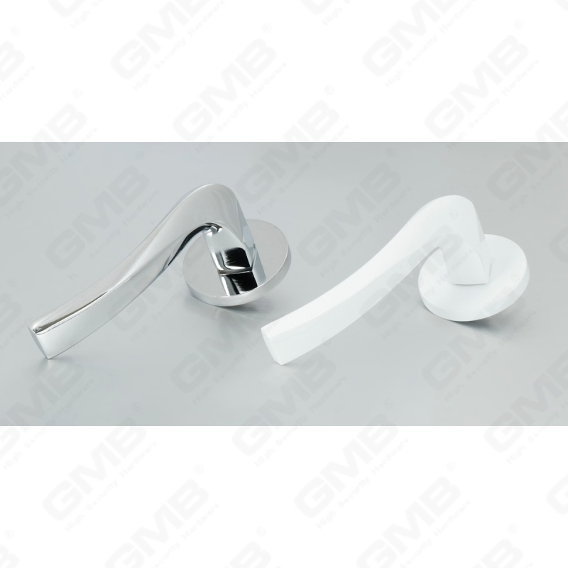 Nouvelle poignée de porte en aluminium de décoration de maison moderne sur rosace ronde