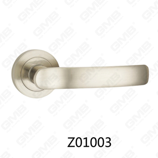 Poignée de porte en aluminium en alliage de zinc et rosette avec rosette ronde (Z01003)