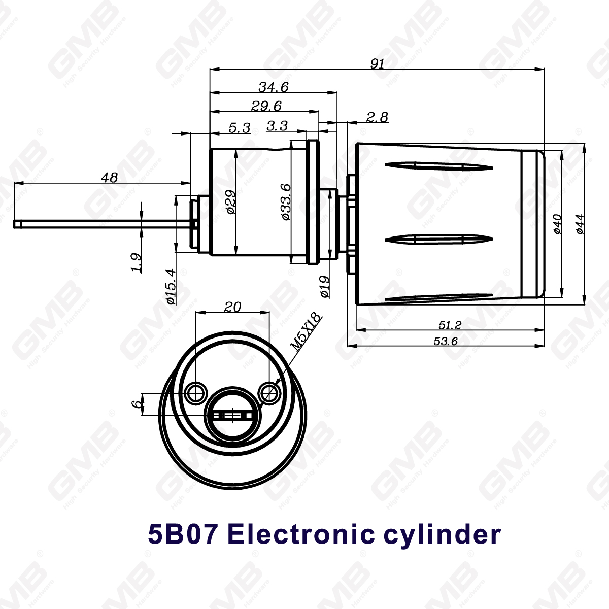 Haute sécurité multi-unil bloqués IP67 WiFi Digital Rajusté Profil modulaire Smart Electronic Door Lock Cylinder (5B07)