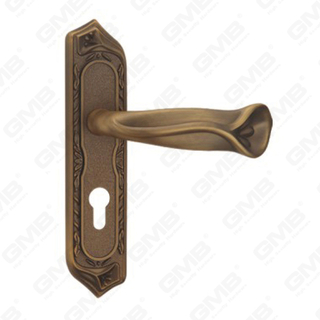 Poignée de porte Tirer la poignée de la quincaillerie de porte en bois Handle de verrouillage de verrouillage Poignée sur plaque pour mousse de serrure à mortaise par alliage de zinc ou poignée de plaque de porte en acier (CM755-C119-DYB)