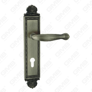 Poignée de porte Tirer la poignée de la quincaillerie de porte en bois Handle de verrouillage Handle de porte sur plaque pour la mousse de serrure à mortaise par alliage de zinc ou poignée de plaque de porte en acier (ZL941-Z67-Dab)