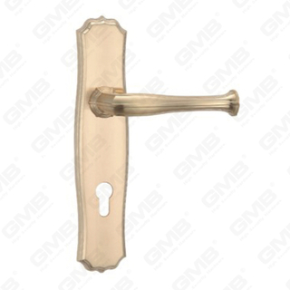 Poignée de porte Tirer la poignée de la quincaillerie de porte en bois Handle de verrouillage Poignée de porte sur plaque pour mortelle serrure par alliage zinc ou poignée de plaque de porte en acier (ZL967-C115-GSB)