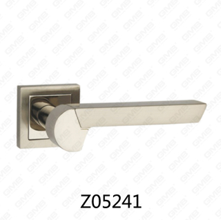 Poignée de porte en aluminium en alliage de zinc et rosace avec rosace ronde (Z05241)