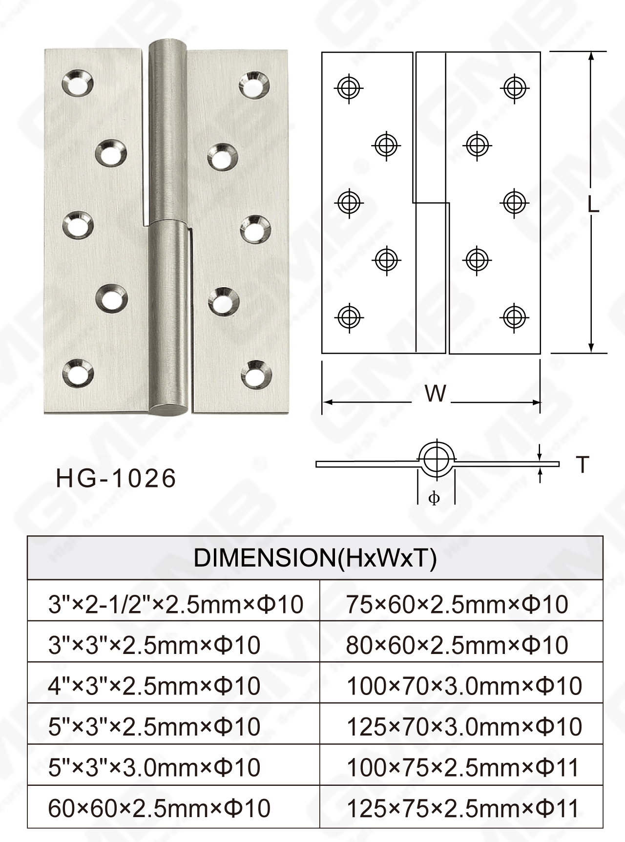 Charni&egrave;re en laiton Series_HG-1026-57