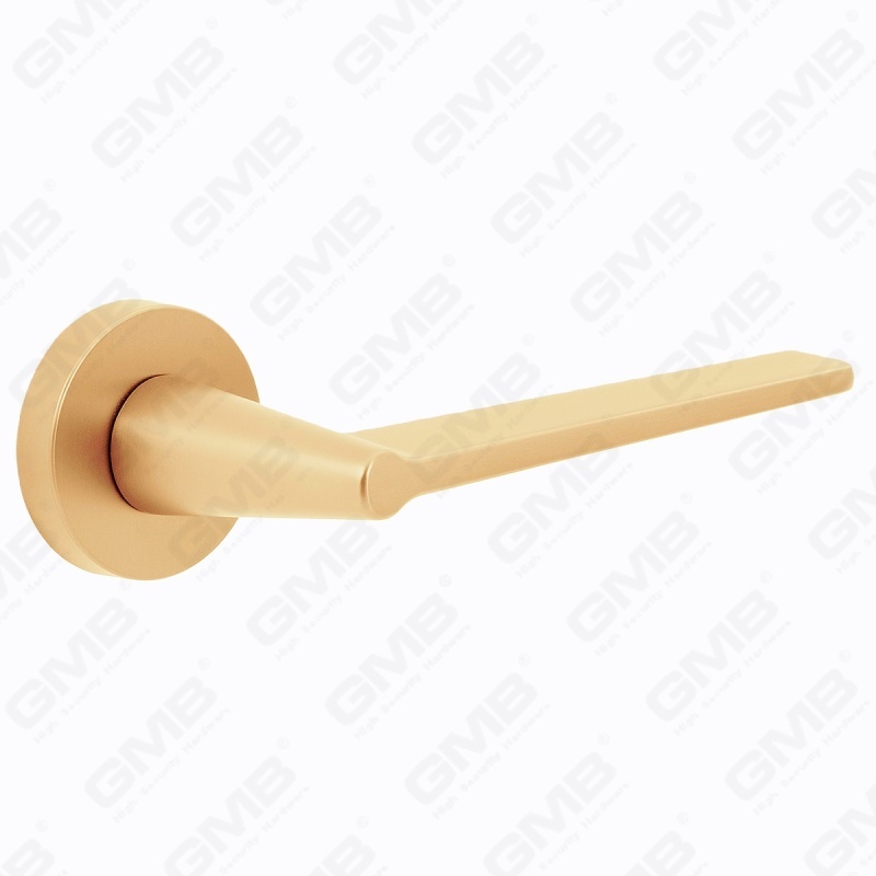 Poignée de serrure de porte fendue en alliage de zinc solide et moderne sur rosace ronde (Z062403)