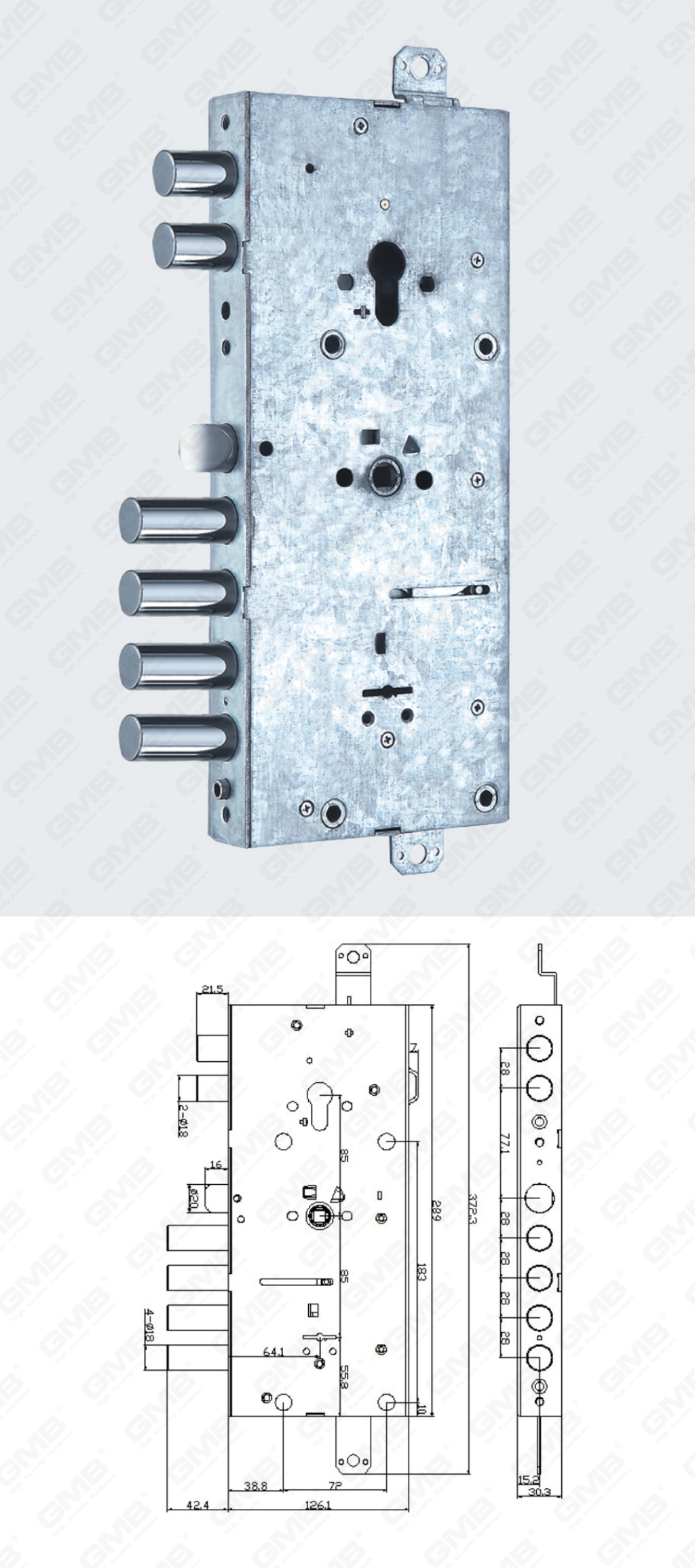 01 Haute S&eacute;curit&eacute; Mortise Lock_201-16