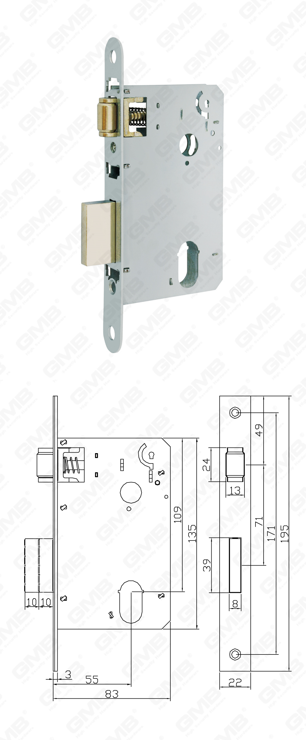02 Serrure &agrave; mortaise第三部分_JH1001U-96
