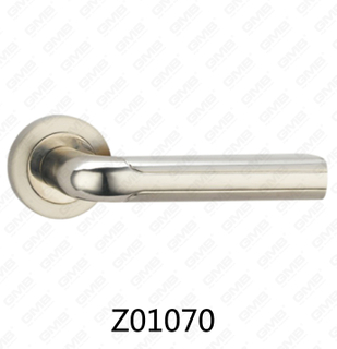 Poignée de porte en aluminium en alliage de zinc et rosace avec rosace ronde (Z01070)