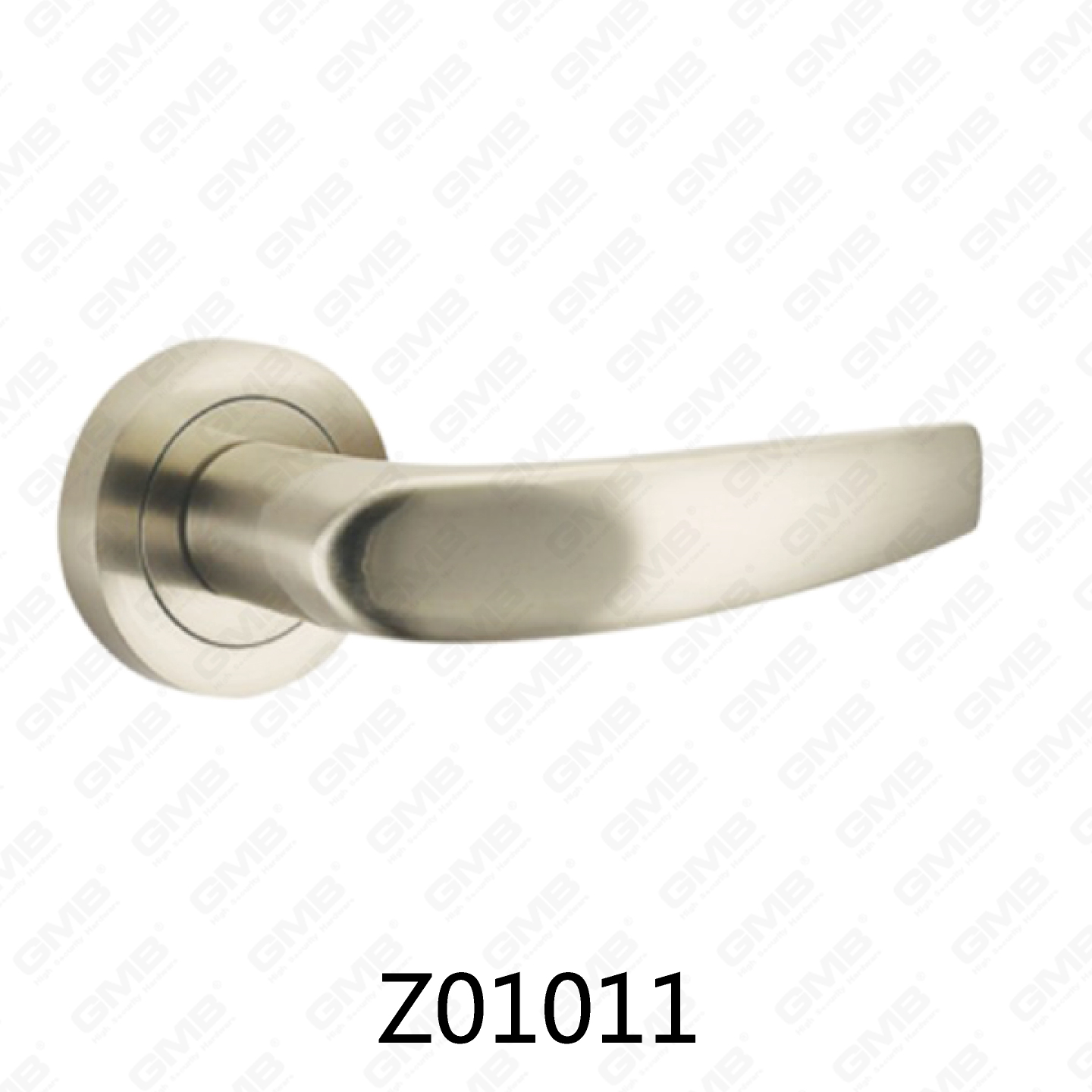Poignée de porte en aluminium en alliage de zinc et rosace en zamak avec rosace ronde (Z01011)