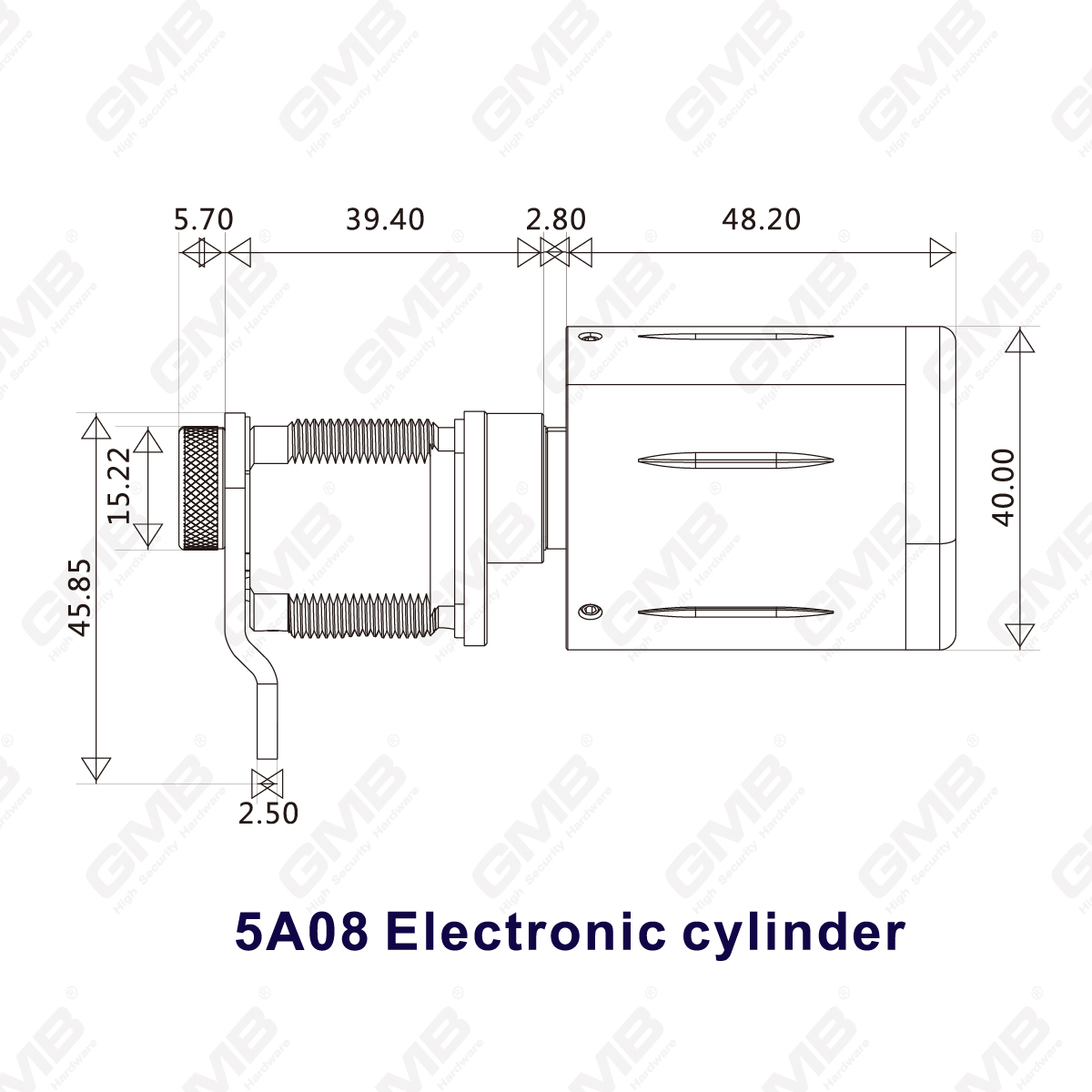 High Security Multi-Unkerlocking Ways IP65 WiFi WiFi Digital Réglable Profil modulaire Smart Electronic Door Lock Cylinder （5A08）