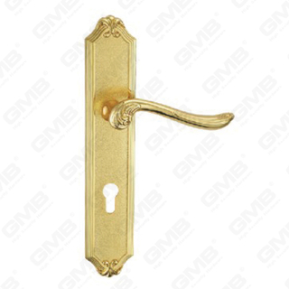 Poignée de porte Tirer la manche de porte en bois Handle de verrouillage de verrouillage Poignée de porte de porte sur plaque pour la mousse de verrouillage par alliage de zinc ou poignée de plaque de porte en acier (ZL903-Z78-GPB)