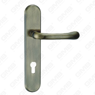 Poignée de porte Tirer la poignée de la quincaillerie de porte en bois Handle de verrouillage Handle de porte sur plaque pour mousse de serrure à mortaise par alliage de zinc ou poignée de plaque de porte en acier (L860-R52-Dab)